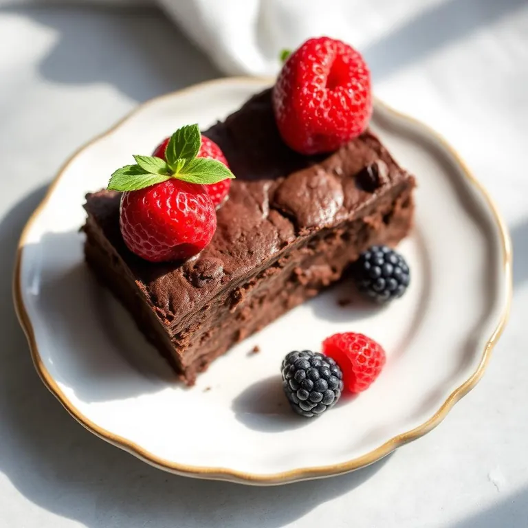 Brownie sem açúcar com frutas vermelhas